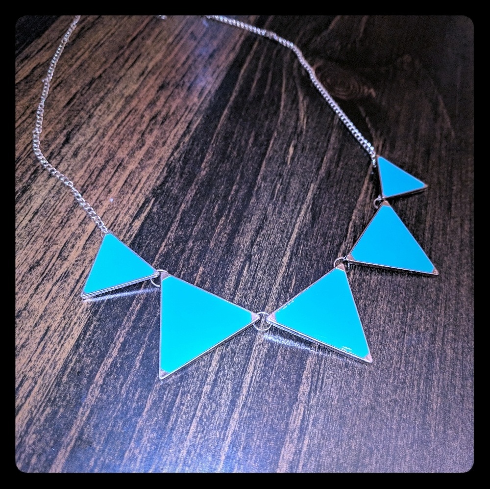 Sassy Blue Triangle Statement Necklace